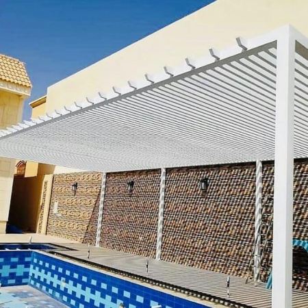 مظلات مسابح - تغطية المسابح بالقماش و بالزجاج ومادة اللكسان البلاستيك